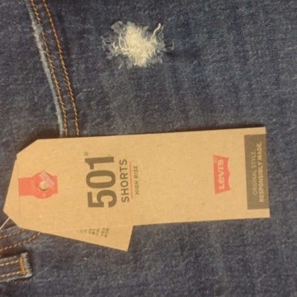 LEVI'S 501 high rise distressed shorts size 20w - Picture 3 of 7